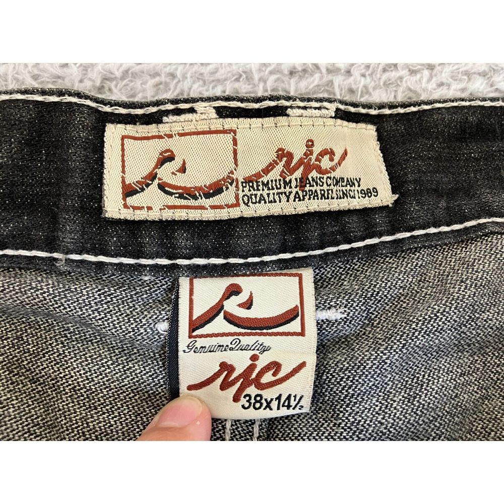 RIC Shorts Adult 38x14.5 Black Denim Bermuda Baggy Skater Urban Jean Mens‎ - Picture 3 of 11